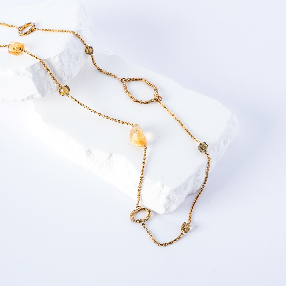 Alexis Bittar Gold Necklace‎ with Crystal accents